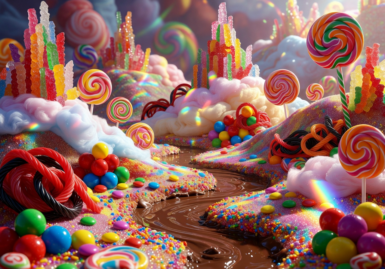 Colorful assorted candy and sweets representing the immersive candy game world